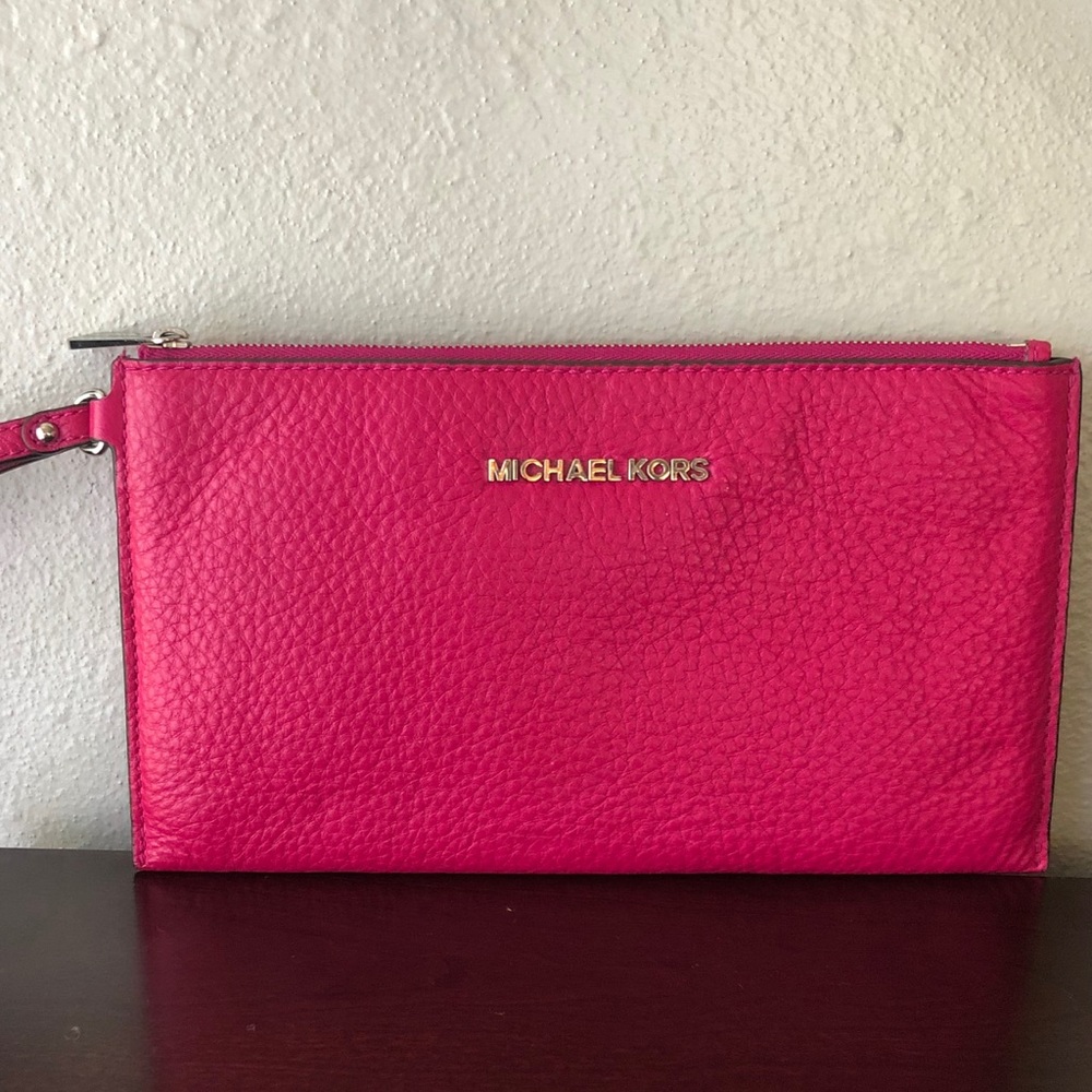 Michael Kors wristlet in bright pink